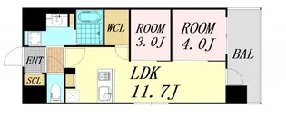 アーバネックス新町【9階】の間取り