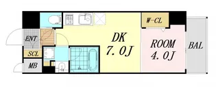 アーバネックス西天満【2階】の間取り