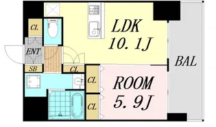 スプランディッド江坂駅前【10階】の間取り