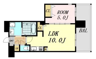 グランシス江坂【9階】の間取り