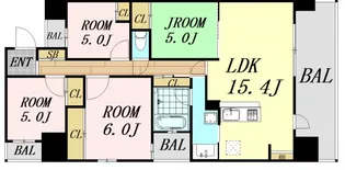 レジディア都島Ⅱ【14階】の間取り