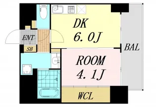 エステムコート難波Ⅵエント【11階】の間取り