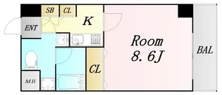 モンサンミッシェル北浜【11階】の間取り