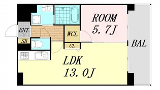 大阪府大阪市福島区福島6丁目【マンション】の間取り