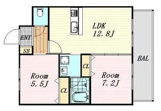 クラヴィエ西梅田【5階】の間取り