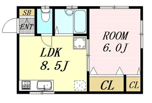 大阪府吹田市広芝町【アパート】の間取り