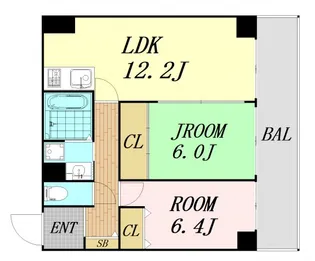 レジディア西天満【2階】の間取り
