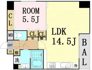 K-CRAFT UMEDA108【7階】の間取り