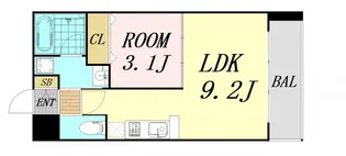 大阪府大阪市東淀川区東中島2丁目【マンション】の間取り
