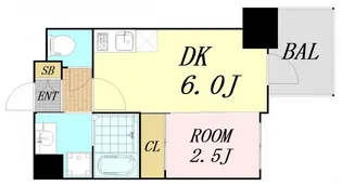 セレニテ天満橋アリア【2階】の間取り