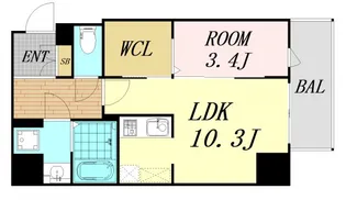ミラージュパレス天満橋【3階】の間取り