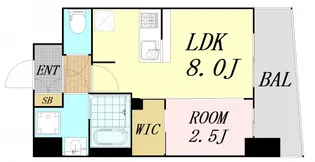 アドバンス難波ラシュレ【6階】の間取り