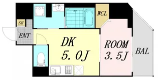 イルリッシュ西中島【6階】の間取り