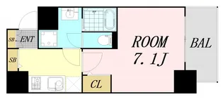 アドバンス上町台シュタット【14階】の間取り