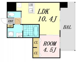 プレジオ難波WEST【2階】の間取り