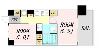 エステムプラザ梅田中崎町3ツインマークスNR【6階】の間取り