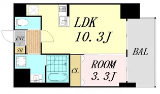 プレジオ難波WEST【4階】の間取り
