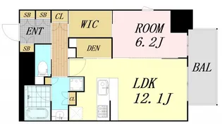Dimus北浜【11階】の間取り