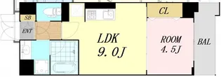 Arbre都島【4階】の間取り