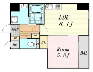 プログレスコート梅田北【8階】の間取り
