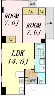 ヒルズ扇町【5階】の間取り