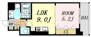 ハーヴェスト江坂【2階】の間取り