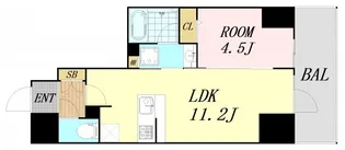S-RESIDENCE江坂Lible【2階】の間取り