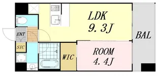 プレジオ難波EURO【8階】の間取り