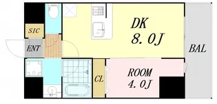 エステムコート大阪福島ルアーナ【4階】の間取り