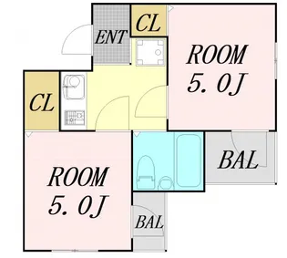 アメニティー新高二番館【2階】の間取り