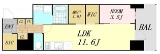 コンフォリア・リヴ北久宝寺Q【11階】の間取り