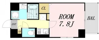 ガーデンクォーツ新梅田【4階】の間取り