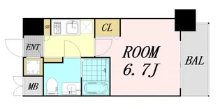 レジュールアッシュ梅田NEX【8階】の間取り