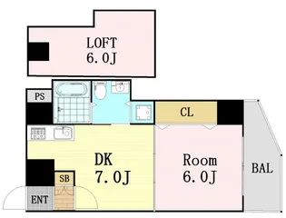 ティーズスクエア天神橋【4階】の間取り