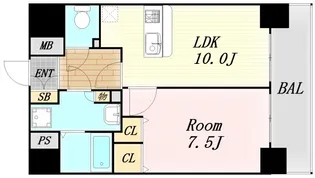 リーガル西天満【8階】の間取り