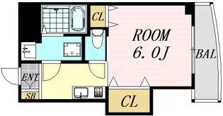 マロット天神橋(旧:アルディア天神橋)【6階】の間取り