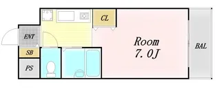 ラナップスクエア北梅田シティ【7階】の間取り