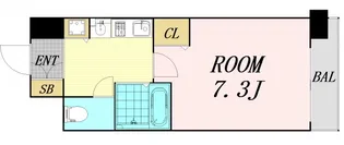 レジュールアッシュ梅田イースト【7階】の間取り