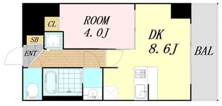 プレサンス堺筋本町フィリア 【12階】の間取り