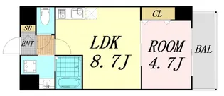 HALU江坂東【3階】の間取り