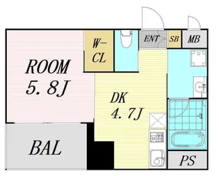 ノルデンタワー南森町プレミアム【7階】の間取り