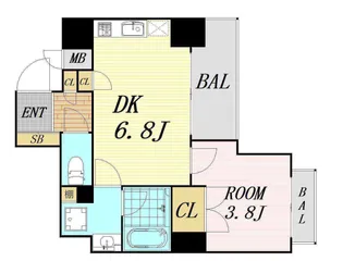 SK大阪天満宮プライマリーワン【7階】の間取り