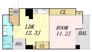 ヒルズ扇町【2階】の間取り