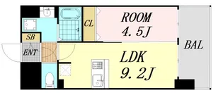 プレサンスOSAKA DOMECITYビーツ【14階】の間取り