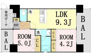 大阪府大阪市北区本庄西2丁目【マンション】の間取り