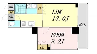 エルヴェ東天満【12階】の間取り