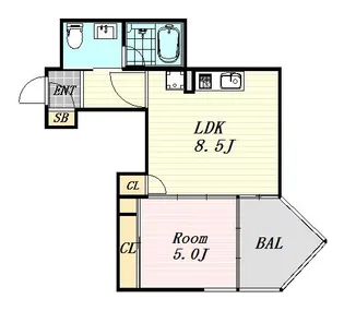 マジェスティ天満橋【6階】の間取り