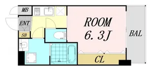 ウインズコート西中島【8階】の間取り