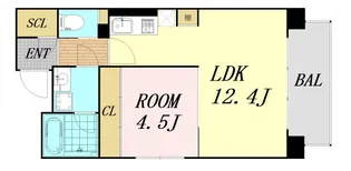 ネットフローラ天満橋【2階】の間取り