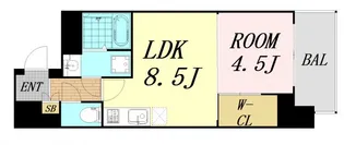 ラ・フォルム天満橋EAST【10階】の間取り